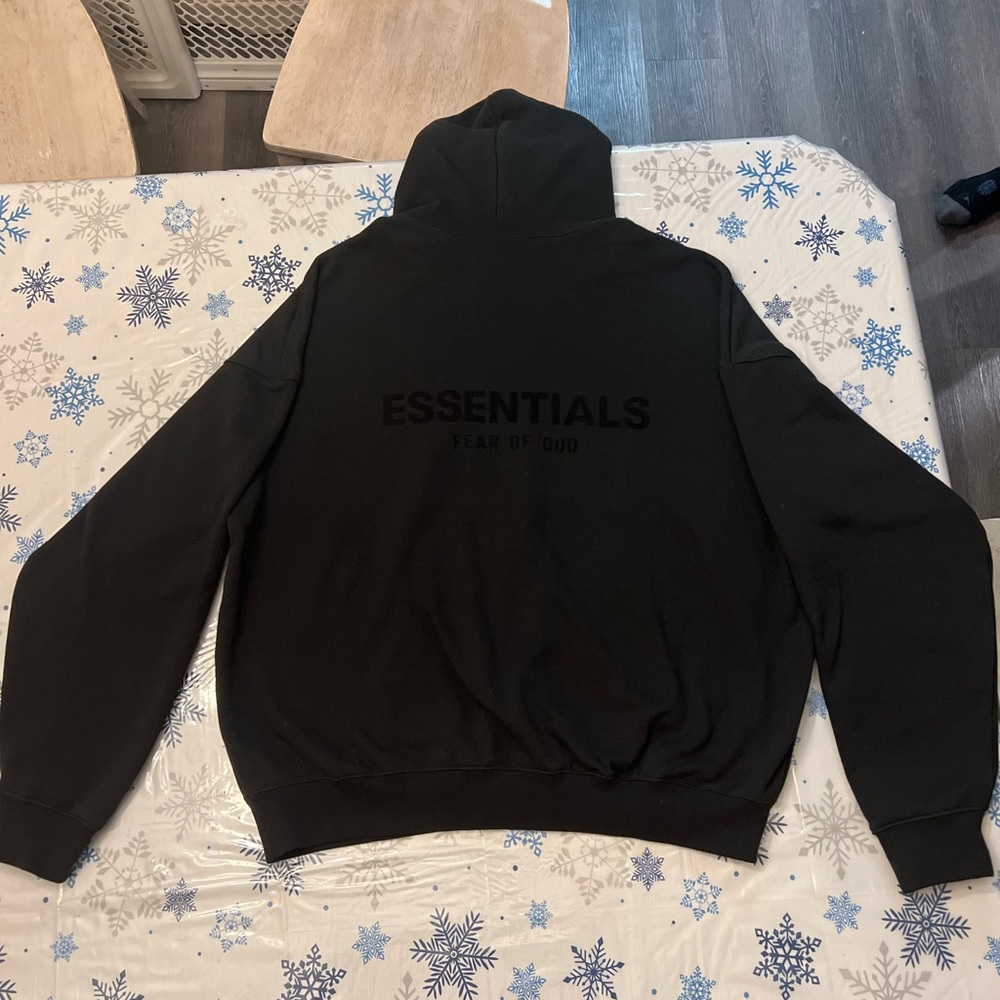 Black on black Essentials Hoodie brand new with tags
